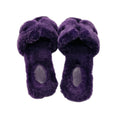 Load image into Gallery viewer, Hermes Purple H Cut Out Shearling Oran Sandals