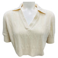 Load image into Gallery viewer, Khaite Ivory Cropped Short Sleeved Cashmere Knit Sweater