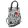 Load image into Gallery viewer, Balenciaga White / Black / Red Mini Calfskin Bonjour Paris Shopping Phone Holder Satchel Mini Bag