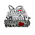 Load image into Gallery viewer, Balenciaga White / Black / Red Mini Calfskin Bonjour Paris Shopping Phone Holder Satchel Mini Bag