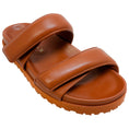 Load image into Gallery viewer, GIA x Pernille Teiscaek Brown Leather Double Strap Sandals