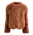 Load image into Gallery viewer, Celine Rust Long Hair Shearling Jacket
