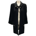 Load image into Gallery viewer, Chanel Black 2015 Silk Trim Wool Tweed Long Jacket