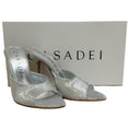 Load image into Gallery viewer, Casadei Silver Embossed Scarlet Diadema Sandals