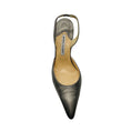 Load image into Gallery viewer, Manolo Blahnik Pewter Metallic Leather Pointed Toe Classic Slingback Pumps