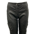 Load image into Gallery viewer, Chanel Black Fall Winter 2010 Camellia Stretch Lambskin Leather Pants