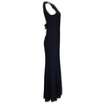 Load image into Gallery viewer, Yves Saint Laurent Rive Gauche Vintage Black Bow Back Mesh Detail Sleeveless Crepe Gown / Formal Dress