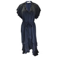 Load image into Gallery viewer, Zimmermann Navy Blue Ruffled Belted Silk Midi Dress
