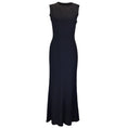 Load image into Gallery viewer, Yves Saint Laurent Rive Gauche Vintage Black Bow Back Mesh Detail Sleeveless Crepe Gown / Formal Dress