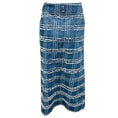 Load image into Gallery viewer, Akris Punto Medium Blue Wash Frayed Denim Midi Skirt