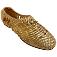 Load image into Gallery viewer, Simkhai Gold Metallic Leather Woven Flats