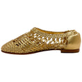 Load image into Gallery viewer, Simkhai Gold Metallic Leather Woven Flats