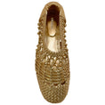 Load image into Gallery viewer, Simkhai Gold Metallic Leather Woven Flats