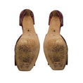 Load image into Gallery viewer, Christian Dior Raspberry Red Floral Jacquard Buckle Detail Open Toe Pumps