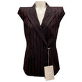 Load image into Gallery viewer, Alexander McQueen Black / Bordeaux 2024 Striped Wool Vest