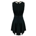 Load image into Gallery viewer, J. Mendel Black Cut Out Detail Nylon Stretch Sleeveless Flared Dress with Lamb Leather Trim