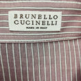 Load image into Gallery viewer, Brunello Cucinelli Purple Striped Cotton Silk Shirt / Blouse