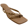 Load image into Gallery viewer, Freda Salvador Khaki Leather Elaine Studded Kitten Heel Sandals