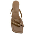 Load image into Gallery viewer, Freda Salvador Khaki Leather Elaine Studded Kitten Heel Sandals