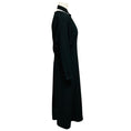 Load image into Gallery viewer, Victoria Beckham Black Long Sleeved V-Neck Crepe Midi Dress with Tie Neck