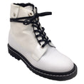Load image into Gallery viewer, Jimmy Choo White / Black Shearling Lined Lace-Up Leather and Patent Leather Boots
