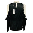 Load image into Gallery viewer, Cushnie et Ochs Black Silk Charmeuse Ruffle Cold Shoulder Top
