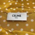 Load image into Gallery viewer, Celine Marigold Yellow / Ivory Polka Dot Printed Tie-Neck Short Sleeved Silk Blouse

