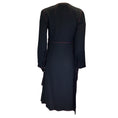Load image into Gallery viewer, Sies Marjan Black / Red Contrast Stitching Long Sleeved Silk Crepe Midi Dress