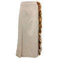 Load image into Gallery viewer, Prada Beige 2019 Paillette Sequin Embellished Wool Midi Skirt