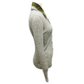 Load image into Gallery viewer, Prada Grey / Green Collar Fine Knit Cardigan Sweater