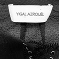 Load image into Gallery viewer, Yigal Azrouel Black Lace Up Puckered High Low Midi Dress with Belt