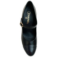 Load image into Gallery viewer, Chanel Black Leather Mary Jane Pumps