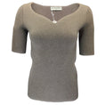 Load image into Gallery viewer, Balenciaga Taupe Short Sleeved Sweetheart Neckline Wool Knit Sweater