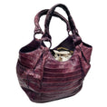Load image into Gallery viewer, Nancy Gonzalez Purple Genuine Crocodile Double Top Handle Shoulder Bag