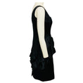 Load image into Gallery viewer, Marchesa Black Bead Embellished Ruffled Sleeveless Satin Cocktail Dress