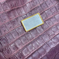 Load image into Gallery viewer, Nancy Gonzalez Purple Genuine Crocodile Double Top Handle Shoulder Bag