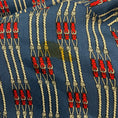 Load image into Gallery viewer, Hermes Vintage Blue / Red Rope and Belt Print Silk Robe with Belt