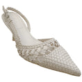 Load image into Gallery viewer, Jonathan Simkhai Ivory Leather Open Weave Slingback Pumps