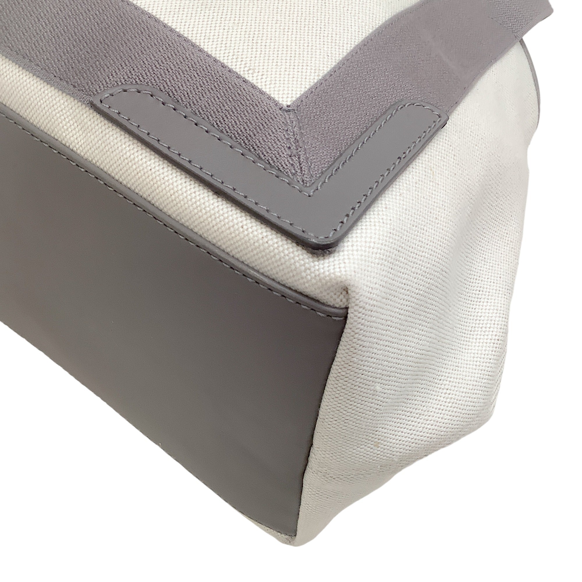 Balenciaga Grey / Ivory Canvas Logo Cabas Tote Bag