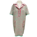 Load image into Gallery viewer, Etro Green / Pink Wool and Cotton Tweed Polo Dress