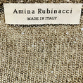 Load image into Gallery viewer, Amina Rubinacci Taupe / Silver Micro Sequined Three Quarter Sleeved Linen and Cotton Knit Sweater