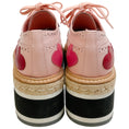 Load image into Gallery viewer, Prada Pink Patent Leather Platform Espadrille Oxfords with Hearts