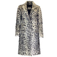 Load image into Gallery viewer, Yves Salomon Grey / Black Leopard Printed Silk Lined Goat Fur Coat