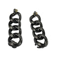 Load image into Gallery viewer, Chanel 2022 Ruthenium Crystal Embellished Interlocking CC Logo Clip On Drop Earrings