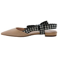 Load image into Gallery viewer, Miu Miu Nude Patent Leather Flats with Black / White Gingham Slingback