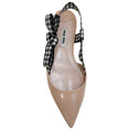 Load image into Gallery viewer, Miu Miu Nude Patent Leather Flats with Black / White Gingham Slingback