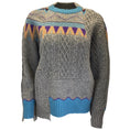 Load image into Gallery viewer, Sacai Grey / Blue Multi Patchwork Cable Knit Wool Sweater
