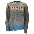 Load image into Gallery viewer, Sacai Grey / Blue Multi Patchwork Cable Knit Wool Sweater