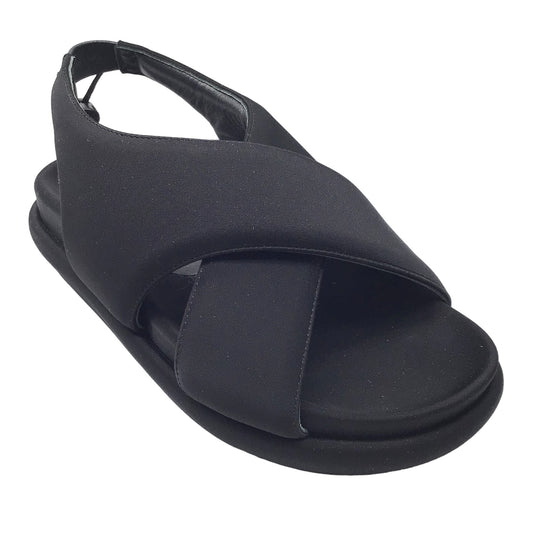 Giaborghini Black Puffy Cross Strap Sandals