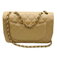 Load image into Gallery viewer, Chanel Beige Quilted Caviar Leather Chain Strap Single Flap Handbag with Gold Hardware